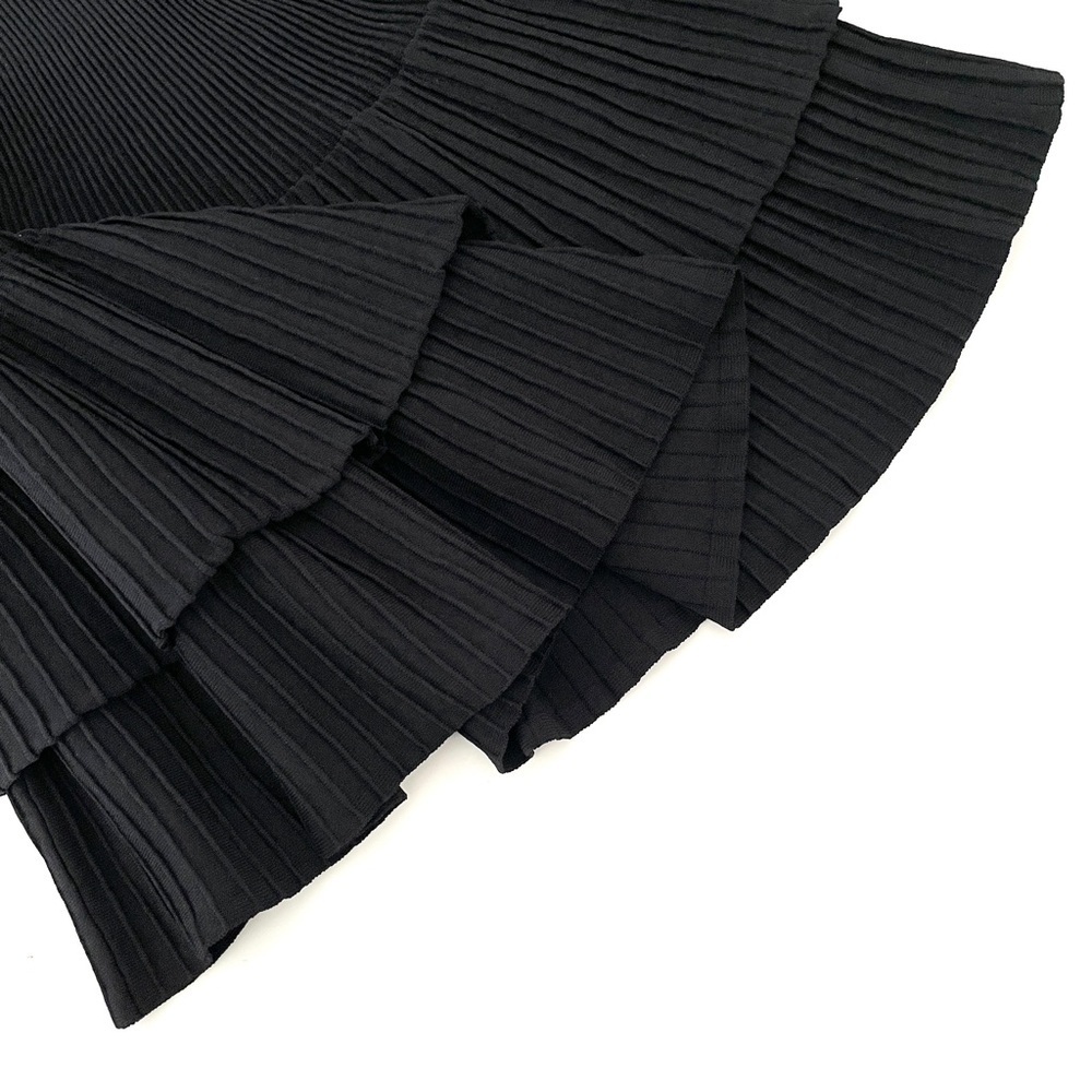 Maje Raliano Pleated Ribbed Knit Dress In Black - Picture 9 of 11